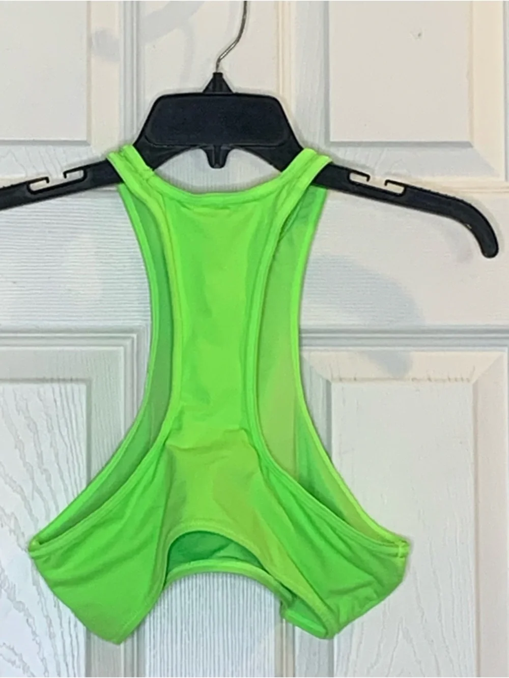 SKIMS Signature Swim High Neck Racer Top Size Large Neon Green